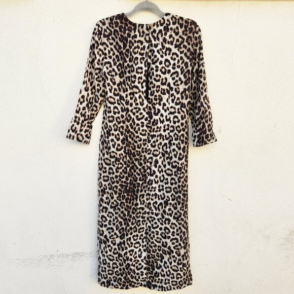 rag & bone Leopard Print 100% Silk Midi Dress - Picture 3 of 11